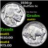 Image 1 : 1936-p Buffalo Nickel 5c Grades Choice+ Unc
