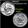 Image 1 : 1954-d Washington Quarter 25c Grades Select+ Unc