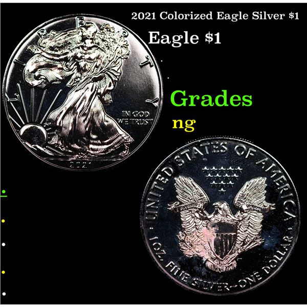 2021 Colorized Eagle Silver $1 Silver Eagle Dollar $1