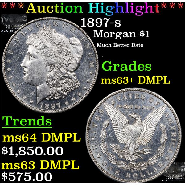 ***Auction Highlight*** 1897-s Morgan Dollar $1 Graded Select Unc+ DMPL BY USCG (fc)