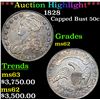 Image 1 : ***Auction Highlight*** 1828 Capped Bust Half Dollar 50c Graded Select Unc BY USCG (fc)
