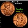 Image 1 : 1937-d Lincoln Cent 1c Grades GEM+ Unc RB