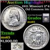 Image 1 : ***Auction Highlight*** 1921 Missouri 2*4 Old Commem Half Dollar 50c Graded ms65 By SEGS (fc)