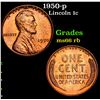 Image 1 : 1950-p Lincoln Cent 1c Grades GEM+ Unc RB