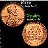 Image 1 : 1947-s Lincoln Cent 1c Grades Gem+ Unc RB