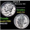 Image 1 : 1944-d Mercury Dime 10c Grades GEM FSB