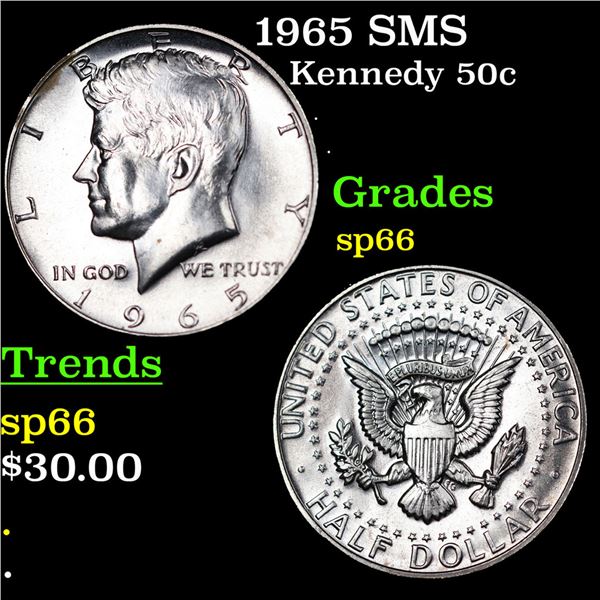 1965 SMS Kennedy Half Dollar 50c Grades sp66