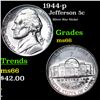 Image 1 : 1944-p Jefferson Nickel 5c Grades GEM+ Unc
