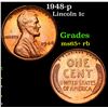 Image 1 : 1948-p Lincoln Cent 1c Grades Gem+ Unc RB