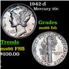 Image 1 : 1942-d Mercury Dime 10c Grades GEM+ FSB