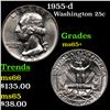 Image 1 : 1955-d Washington Quarter 25c Grades GEM+ Unc