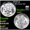 Image 1 : 1943-p Mercury Dime 10c Graded ms67+ BY SEGS