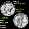 Image 1 : 1943-p Mercury Dime 10c Grades GEM++ Unc