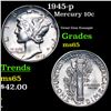 Image 1 : 1945-p Mercury Dime 10c Grades GEM Unc