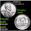 Image 1 : 1943-p Lincoln Cent 1c Grades GEM+ Unc