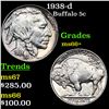Image 1 : 1938-d Buffalo Nickel 5c Grades GEM++ Unc
