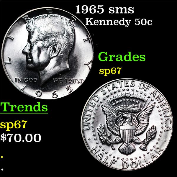 1965 sms Kennedy Half Dollar 50c Grades sp67