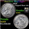 Image 1 : ***Auction Highlight*** 1831 Capped Bust Dime 10c Graded Select Unc By USCG (fc)