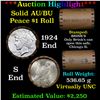 Image 1 : ***Auction Highlight*** AU/BU Slider Brinks Shotgun Peace $1 Roll 1924 & S Ends Virtually UNC (fc)