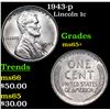 Image 1 : 1943-p Lincoln Cent 1c Grades GEM+ Unc