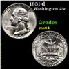 Image 1 : 1951-d Washington Quarter 25c Grades Choice Unc