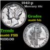 Image 1 : 1942-p Mercury Dime 10c Grades GEM+ FSB