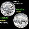 Image 1 : 1937-s Buffalo Nickel 5c Grades GEM+ Unc