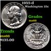 Image 1 : 1955-d Washington Quarter 25c Grades GEM+ Unc