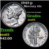 Image 1 : 1943-p Mercury Dime 10c Grades GEM Unc