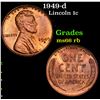 Image 1 : 1949-d Lincoln Cent 1c Grades GEM+ Unc RB