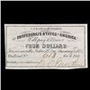Image 2 : C.S.A. 4 Dollar Note Aug 19, 1862 Grades Choice AU/BU Slider