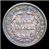 Image 3 : 1851-p Seated Liberty Half Dime 1/2 10c Grades Choice AU/BU Slider