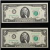 Image 2 : Set of 2 Concecutive 1976 $2 Federal Reserve Note Grades CU