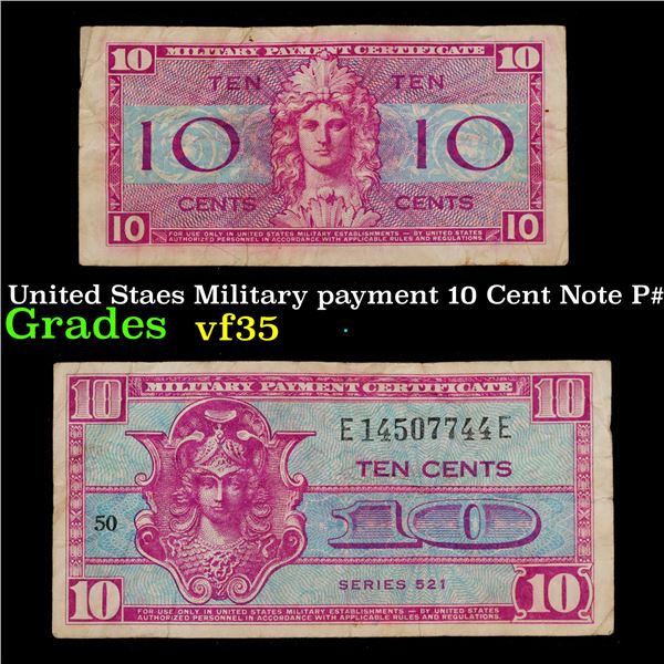 1954 United Staes Military payment 10 Cent Note P# M30A Grades vf++