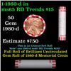 Image 1 : Shotgun Lincoln 1c roll, 1980-d 50 pcs Bank Wrapper.