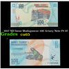 Image 1 : 2017 ND Issue Madagascar 100 Ariary Note P# 97 Grades Gem CU