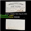 Image 1 : C.S.A. 4 Dollar Note Aug 19, 1862 Grades Select CU