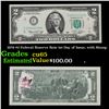 Image 1 : 1976 $2 Federal Reserve Note 1st Day of Issue, with Stamp Grades Gem CU