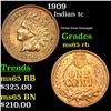 Image 1 : 1909 Indian Cent 1c Grades GEM Unc RB