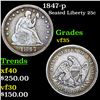 Image 1 : 1847-p Seated Liberty Quarter 25c Grades vf++