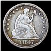 Image 2 : 1847-p Seated Liberty Quarter 25c Grades vf++