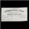 Image 2 : C.S.A. 20 Dollar Note Aug 19, 1861 Grades Choice AU/BU Slider