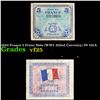 Image 1 : 1944 France 5 Franc Note (WW2 Allied Currency) P# 155A Grades vf+