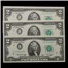 Image 6 : 3x Consecutive 1976 $2 Federal Reserve Notes (Philadelphia, PA) All CU! Grades Brilliant Uncirculate