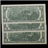 Image 7 : 3x Consecutive 1976 $2 Federal Reserve Notes (Philadelphia, PA) All CU! Grades Brilliant Uncirculate