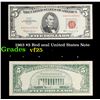 Image 1 : 1963 $5 Red seal United States Note Grades vf+