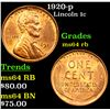 Image 1 : 1920-p Lincoln Cent 1c Grades Choice Unc RB
