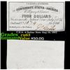 Image 1 : C.S.A. 4 Dollar Note Aug 19, 1862 Grades Select CU