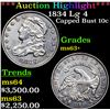 Image 1 : ***Auction Highlight*** 1834 Lg 4 Capped Bust Dime 10c Graded Select+ Unc By USCG (fc)
