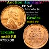 Image 1 : ***Auction Highlight*** 1915-d Lincoln Cent 1c Graded GEM Unc RB By USCG (fc)
